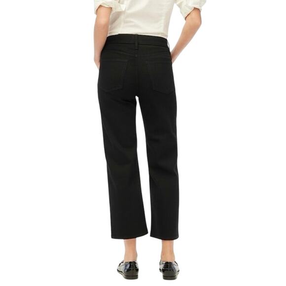 NWT J.Crew Factory Cropped Wide Leg Jean In All-Day Stretch Black Size 26 - Picture 2 of 12